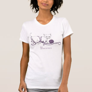 T-shirts T brincalhão da colher das senhoras do gatinho