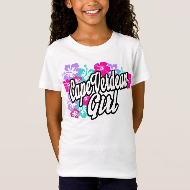 T-shirts T cabo-verdiano da menina (Frente)