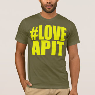 T-shirts T-Camisa amarela dos homens do #LOVEAPIT o OUTRO