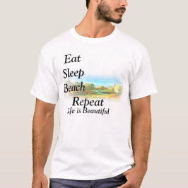T-shirts T-CAMISA-Coma, durma, encalhe, repita, vida é