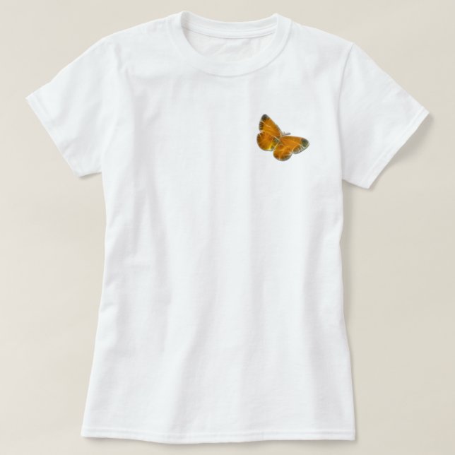 T-shirts T-Camisa de borboleta laranja (Frente do Design)