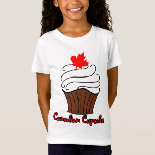 T-shirts T canadense do cupcake das meninas