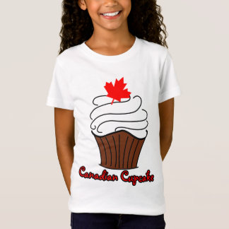 T-shirts T canadense do cupcake das meninas