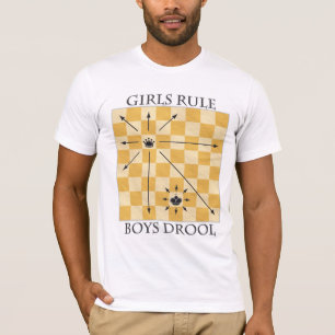 T-shirts T claro - meninas regra, Drool dos meninos