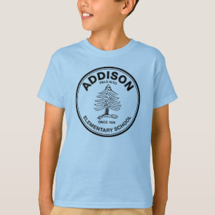 T-shirts T colorido dos miúdos, logotipo preto de Addison