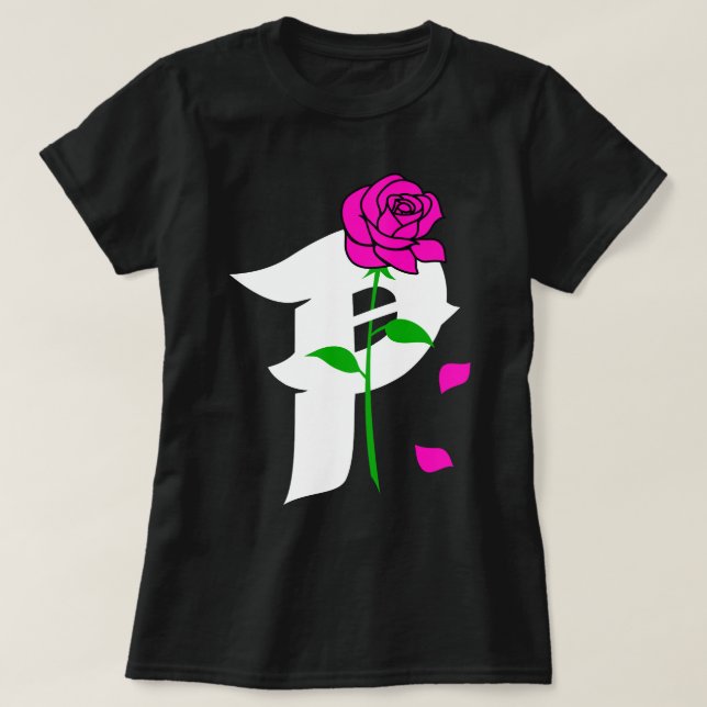 T-shirts T cor-de-rosa da menina de P (Frente do Design)