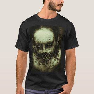 T-shirts T da cara do zombi