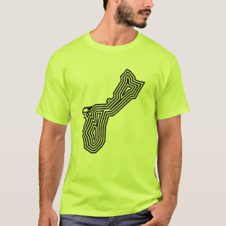 T-shirts T da explosão do preto de Guam