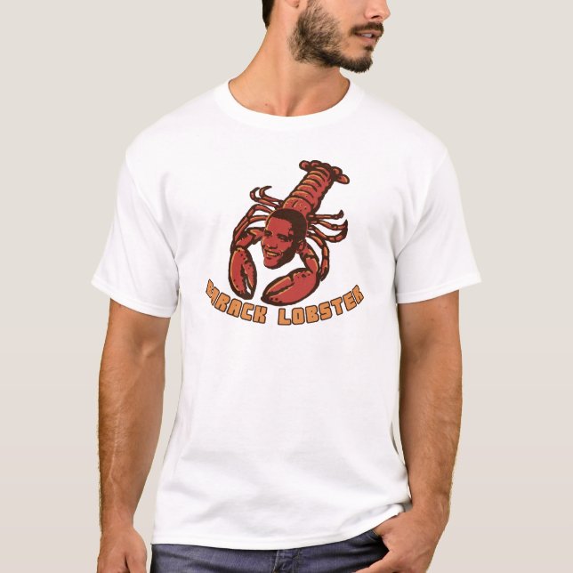 T-shirts T da lagosta de Barack com rotulação (Frente)