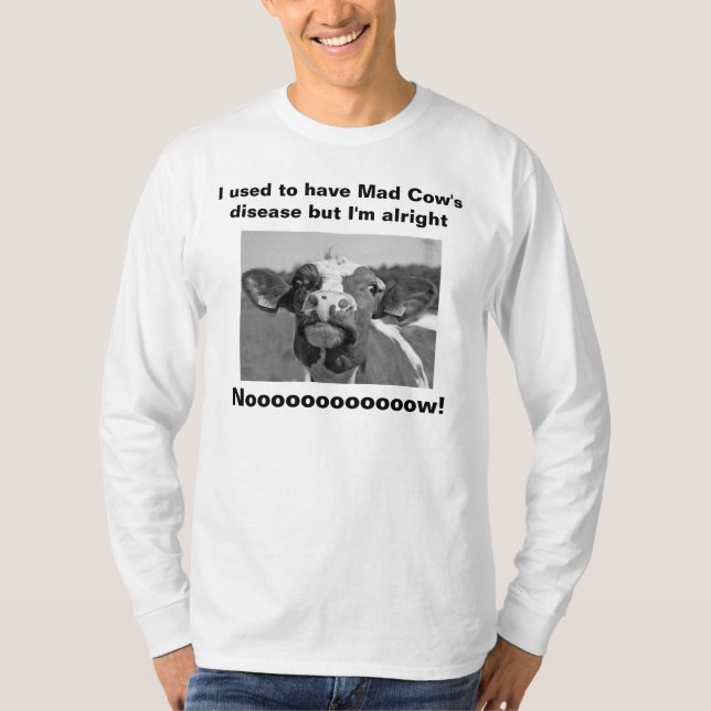 T-shirts T da vaca louca (Frente)