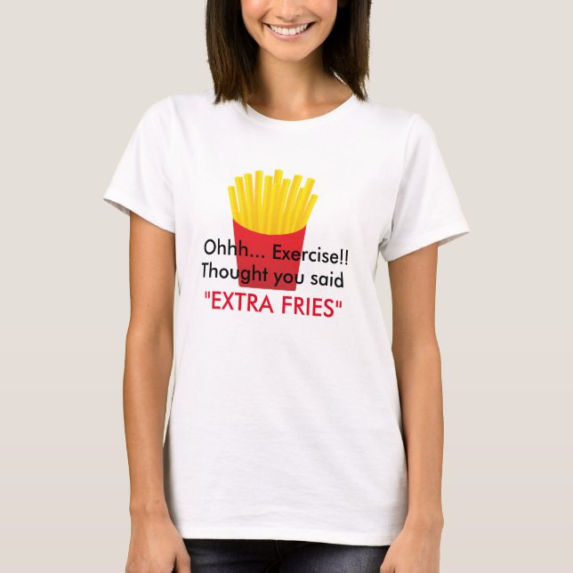 T-shirts T das batatas fritas (Frente)