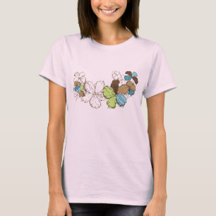 T-shirts T das senhoras do hibiscus do Doodle