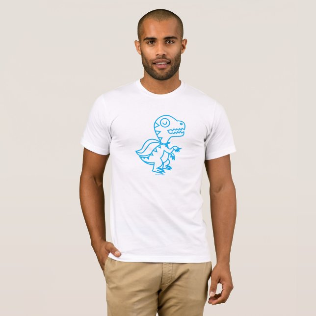 T-shirts T de Rex do arco-íris: Azul (Frente Completa)