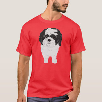 T-shirts T de Shih-Tzu (parte dianteira e bumbum)