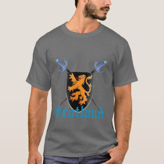 T-shirts T desenfreado das espadas da cruz do leão de
