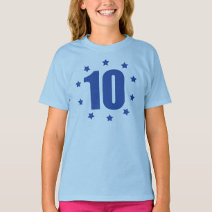 T-shirts T do ANIVERSÁRIO de DEZ estrelas 10o