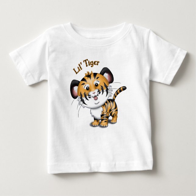 T-shirts T do bebê do tigre de Lil (Frente)