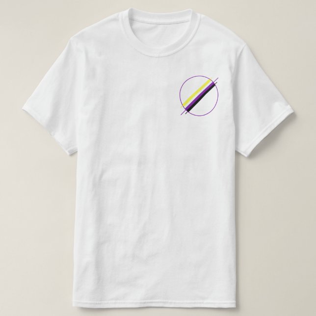 T-shirts T do bolso do orgulho de Nonbinary (Frente do Design)