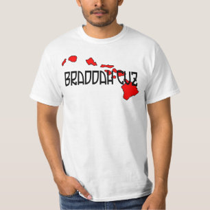 T-shirts T do branco de Braddah Cuz