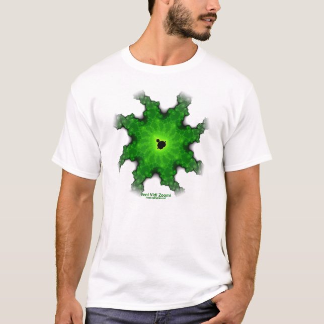 T-shirts T do branco do fractal de Mandelbrot da traça (Frente)