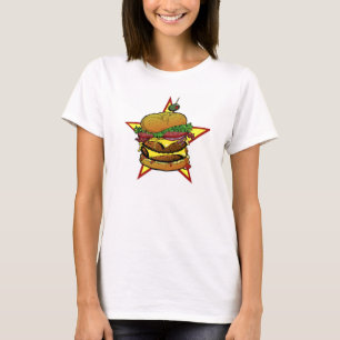 T-shirts T do cheeseburger das senhoras