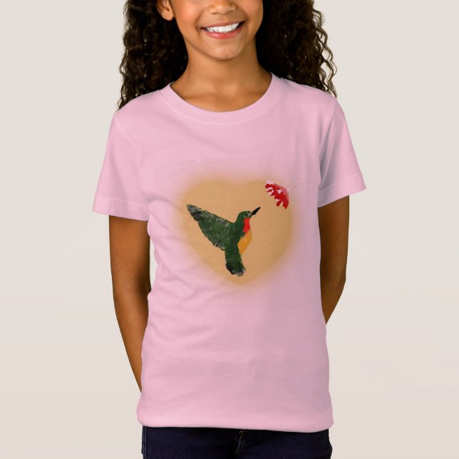 T-shirts T do colibri da Rubi-Garganta das meninas da (Frente)