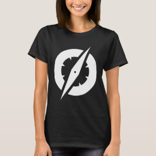 T-shirts T do compasso do GlobalGen das mulheres (preto)