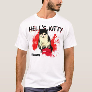 T-shirts T do gatinho do inferno - parte dianteira