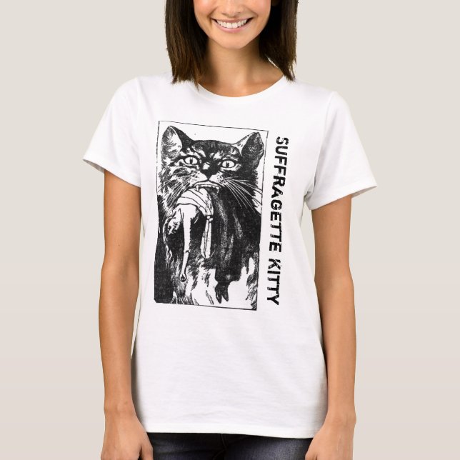 T-shirts T do gatinho do Suffragette (Frente)