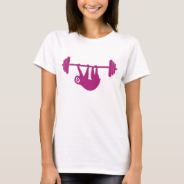 T-shirts T do gym da preguiça das senhoras (rosa)