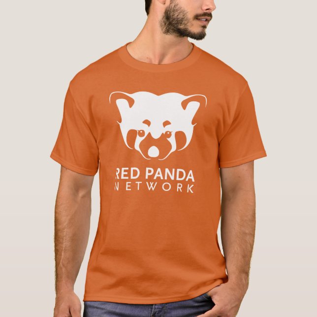 T-shirts T do logotipo da panda vermelha (Frente)