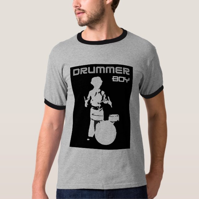 T-shirts T do menino do baterista (Frente)
