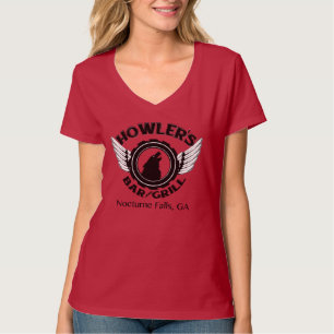 T-shirts T do pescoço do Vee das senhoras