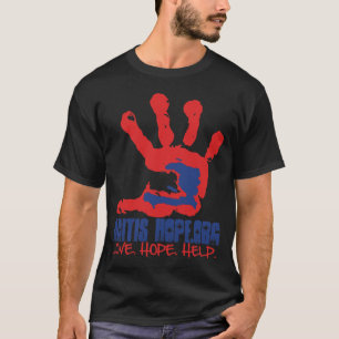 T-shirts T do preto da esperança de Haiti