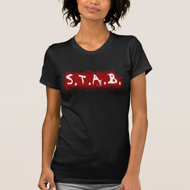 T-shirts T do Splatter da FACADA das senhoras - preto (Frente)