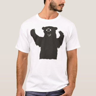 T-shirts T do urso preto
