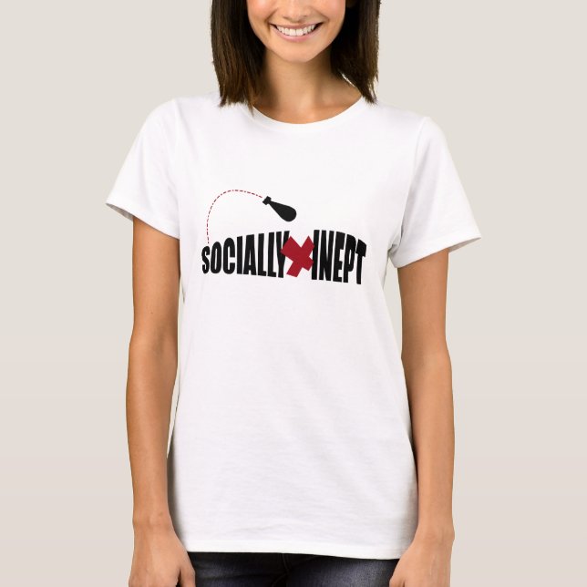 T-shirts T do X das mulheres social disparatadas (Frente)