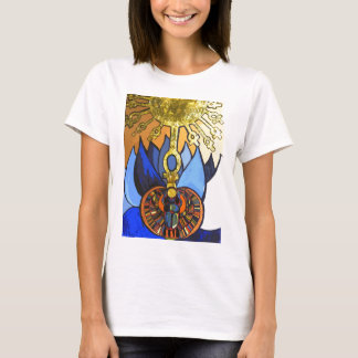 T-shirts T egípcio de Lotus azul Aten do escaravelho