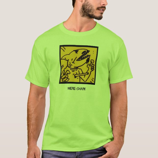 T-shirts T épico do Estar-Tubarão de Webcomic (Frente)