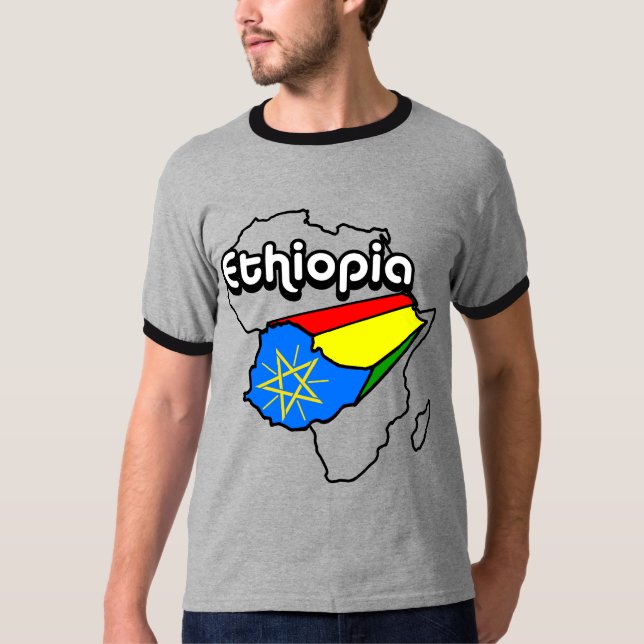 T-shirts T etíope do orgulho (Frente)