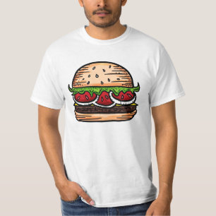 T-shirts T gigante do valor do humor do fast food do