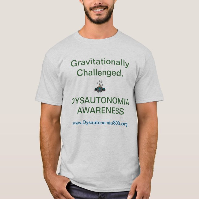 T-shirts T gravitacional desafiado (Frente)