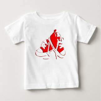 T-shirts T infantil Calçado-Vermelho do tênis
