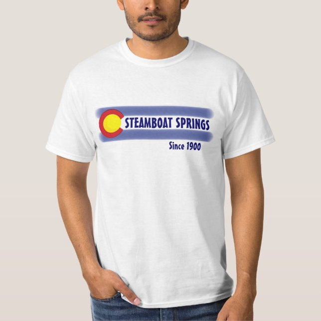 T-shirts T local do valor da bandeira de Steamboat Springs (Frente)