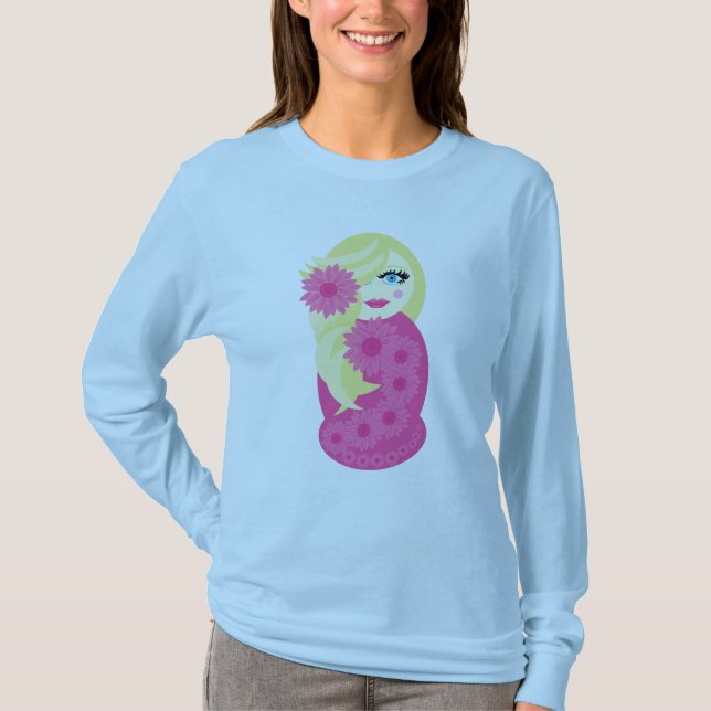 T-shirts T longo da Capa de Sófia Babushka (Frente)