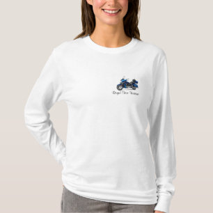T-shirts T longo da luva da estrela real das senhoras