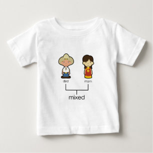 T-shirts T misturado americano/chinês da família do bebê