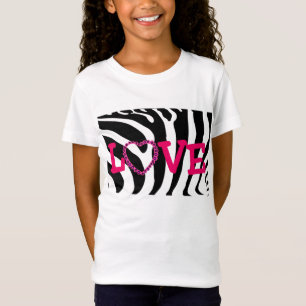 T-shirts T-parte superior do AMOR da zebra