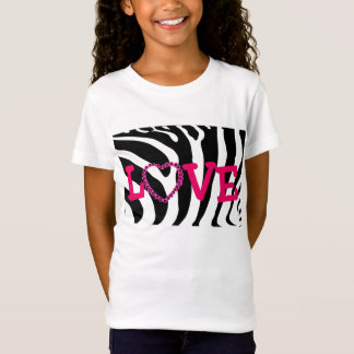 T-shirts T-parte superior do AMOR da zebra