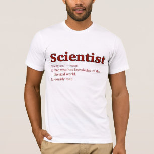 T-shirts T possivelmente louco do cientista - vermelho &